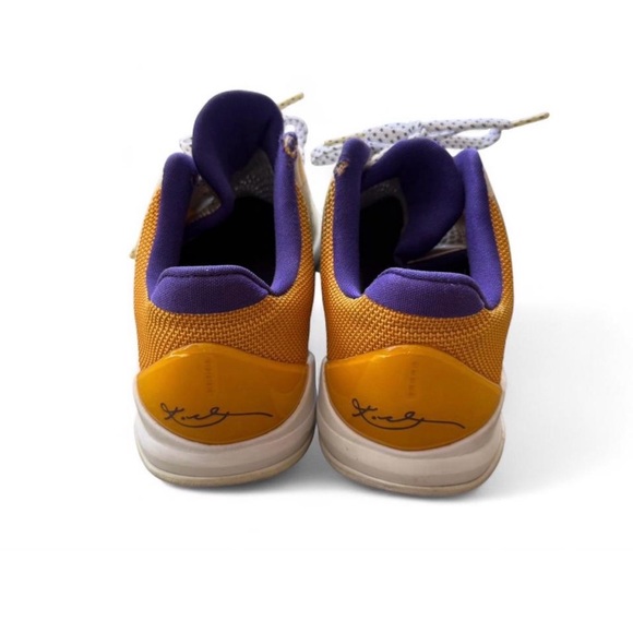 Nike Lakers Kobe V 5 Home 5.5Y Youth Boys Purple Yellow White Sneakers - Picture 6 of 7